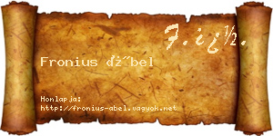 Fronius Ábel névjegykártya
